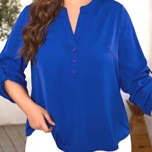 Shein Curve Royal Blue Blouse